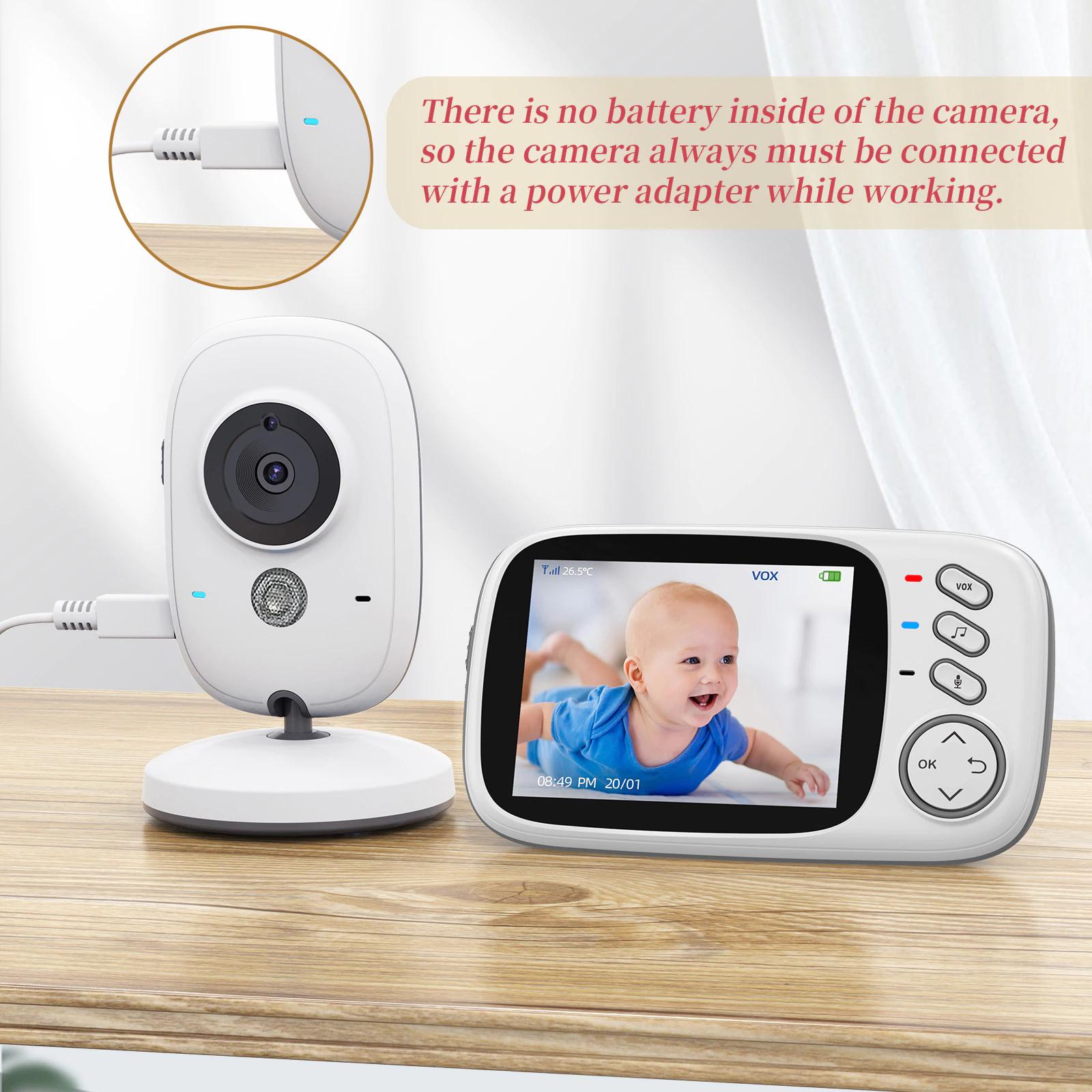 Video Baby Monitor 2.4G Wireless With 3.2 Inches LCD