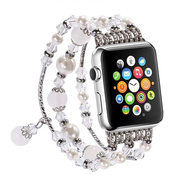 Women Agate Beads Strap Bracelet For Apple Watch All Series