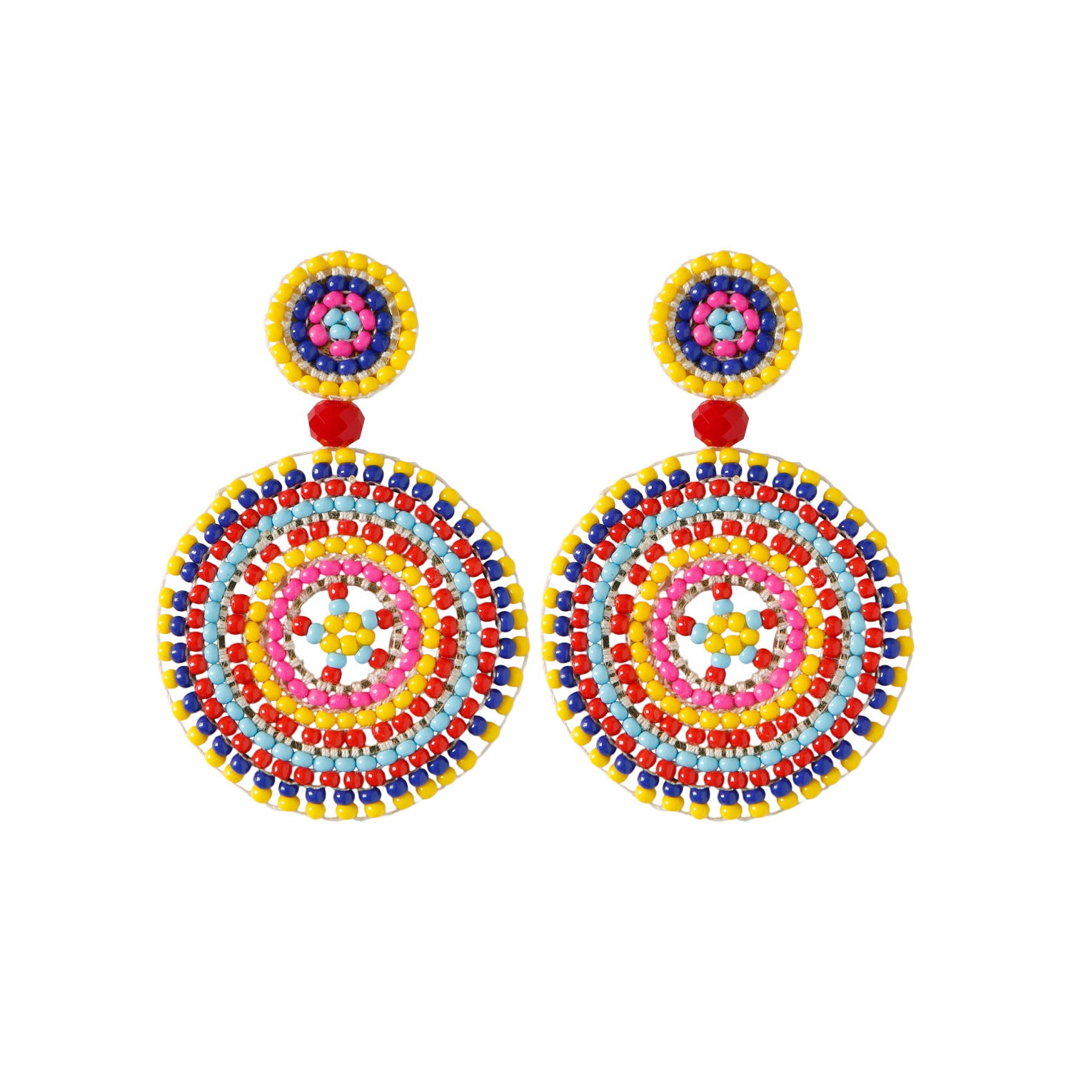 Retro Ethnic Style Lightweight Hand-woven Bead Earrings