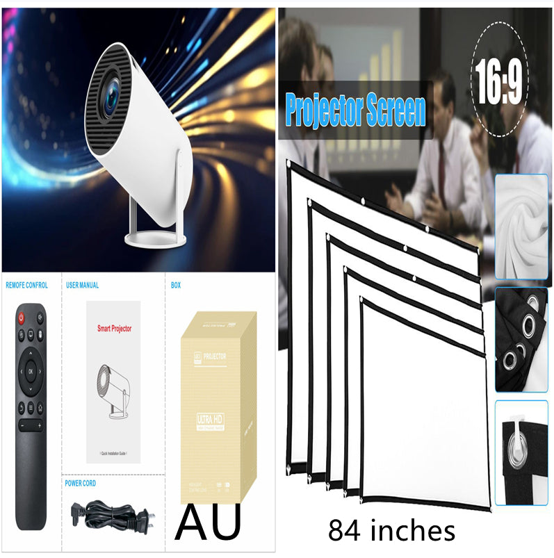 HY300 Pro Smart Projector: 180° Rotating 4K Home Theater Mini Cinema