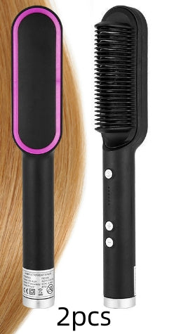 2-in-1 Ionic Hair Straightener & Curling Brush