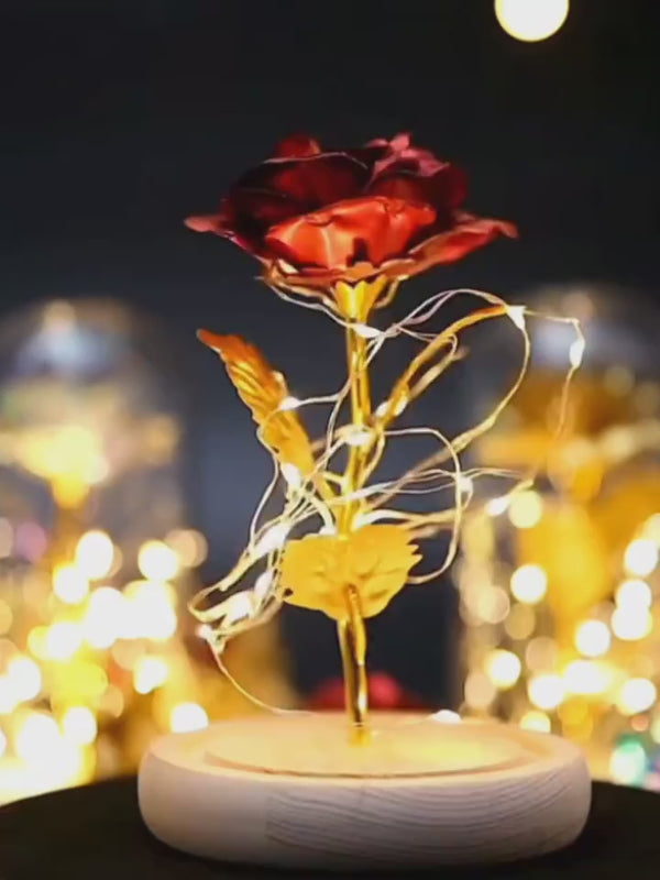 Valentines Day Gift  For Girlfriend Eternal Rose Flowers LED Light In Glass Cover Day Wedding Decoration Favors Mother Day Female Gift  Gift