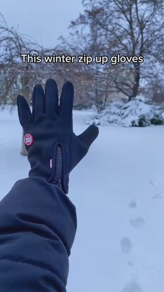 Winter Gloves Touch Screen Riding Motorcycle Sliding Waterproof Sports Gloves With Fleece