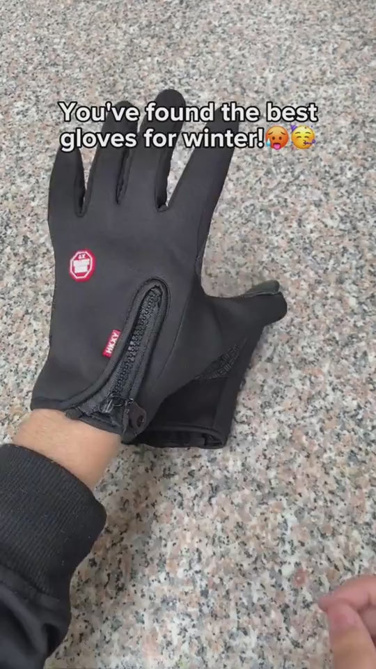 Winter Gloves Touch Screen Riding Motorcycle Sliding Waterproof Sports Gloves With Fleece
