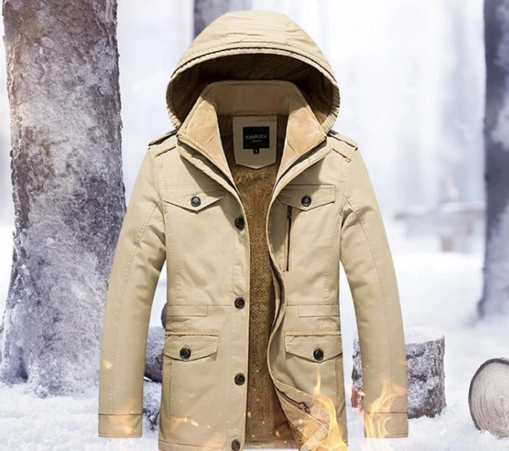 mens hooded military coat